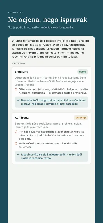 Ne ocjena, nego ispravak — Što je pošlo krivo, zašto i rečenica koja to ispravlja.