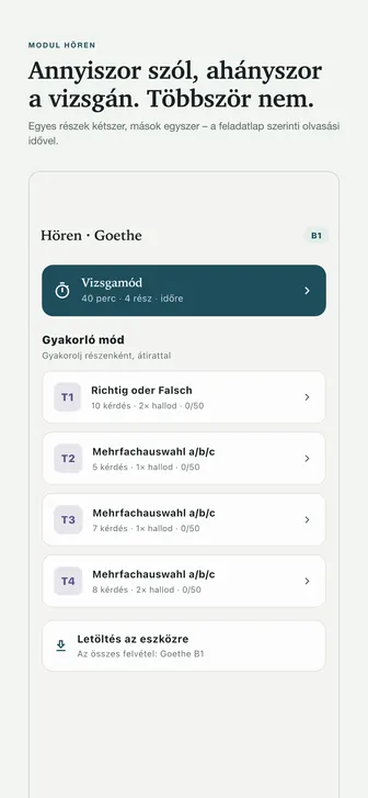 Annyiszor szól, ahányszor a vizsgán. Többször nem. — Egyes részek kétszer, mások egyszer – a feladatlap szerinti olvasási idővel.