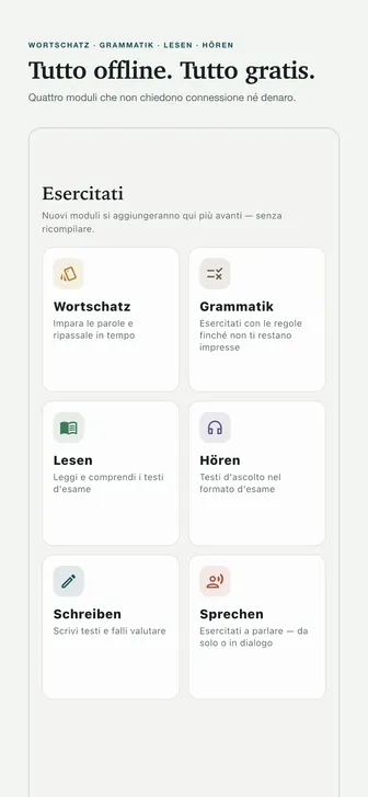 Tutto offline. Tutto gratis. — Quattro moduli che non chiedono connessione né denaro.