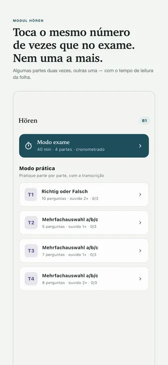 Toca o mesmo número de vezes que no exame. Nem uma a mais. — Algumas partes duas vezes, outras uma — com o tempo de leitura da folha.